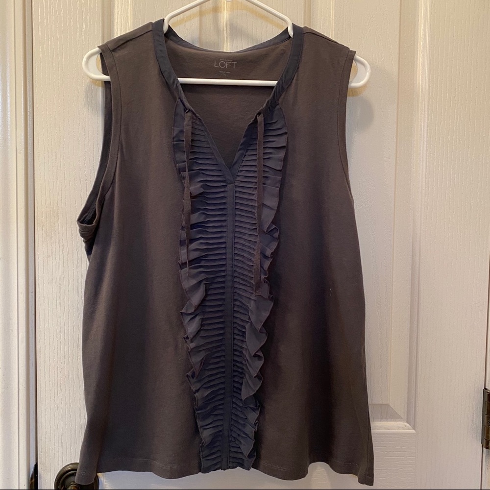 Gray ruffle top